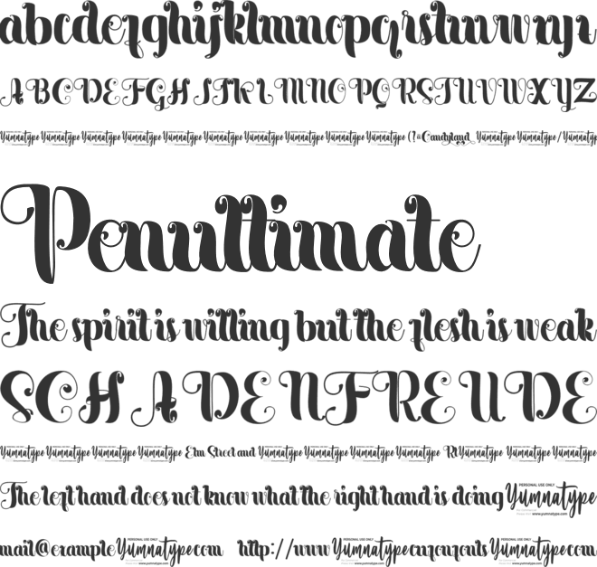 Candyland Personal Use font preview