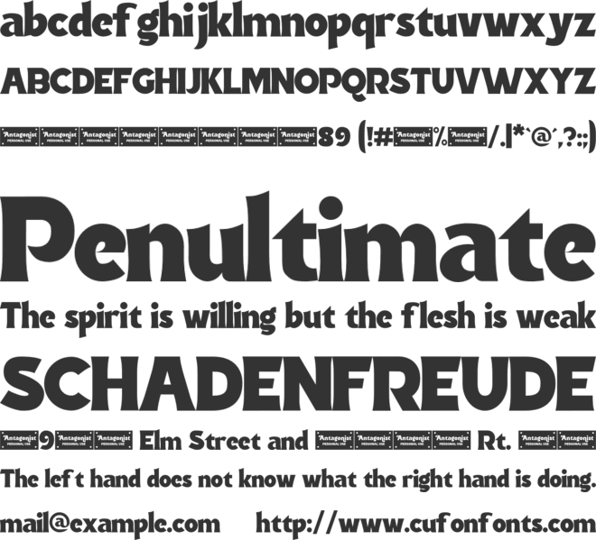 Antagonist font preview