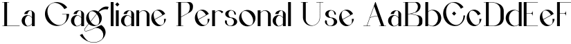 La Gagliane Personal Use font