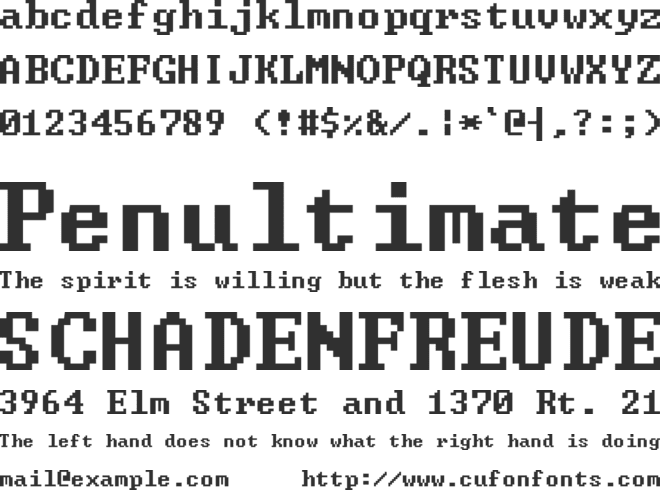 Green Screen font preview