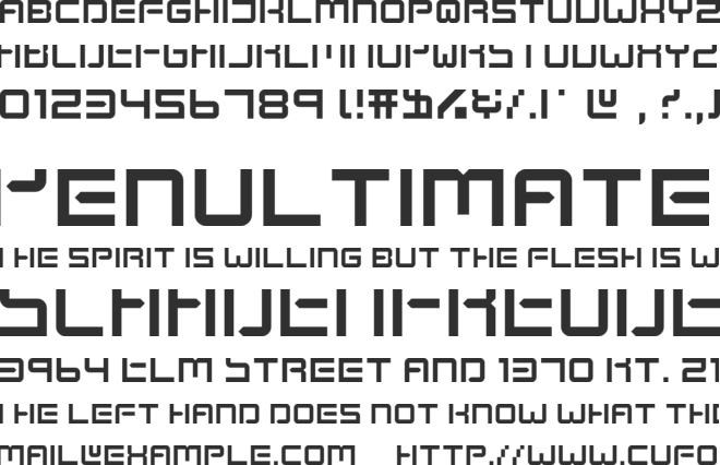 Kenney Space font preview