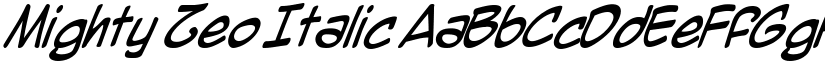 Mighty Zeo Italic font
