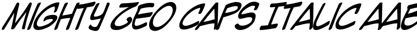 Mighty Zeo Caps Italic font