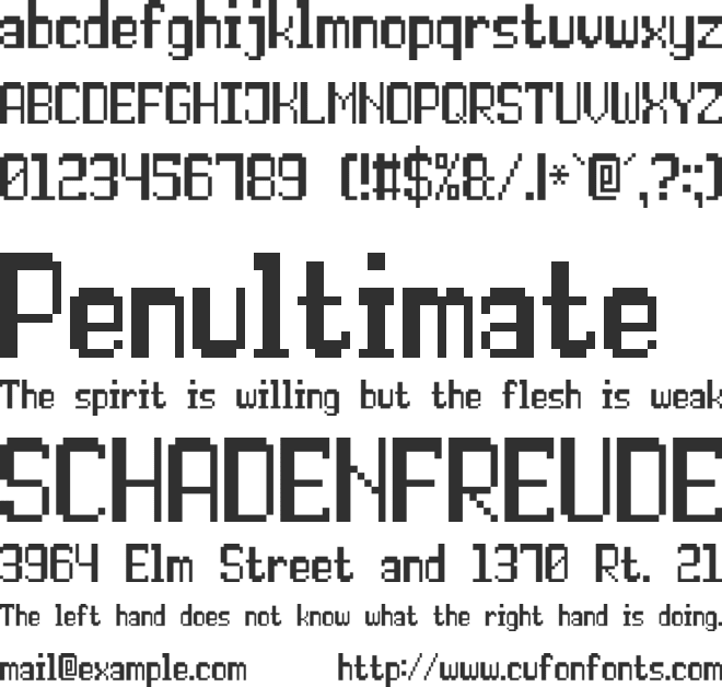 Double Pixel-7 font preview