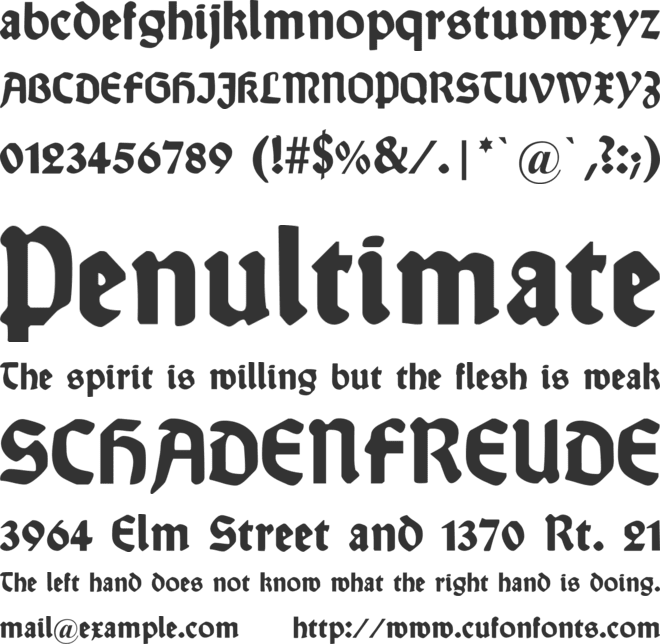Wallau font preview