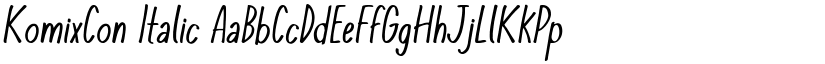 KomixCon Italic font
