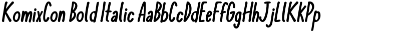 KomixCon Bold Italic font