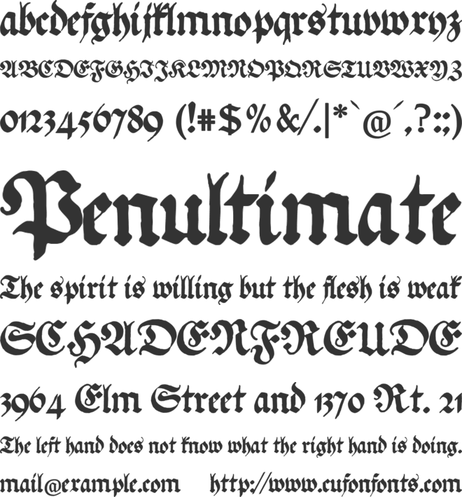 Ehmcke Federfraktur font preview