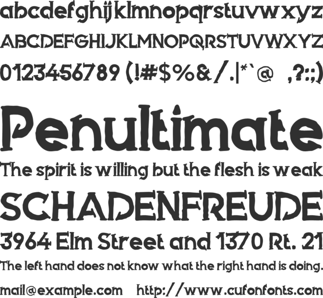 Armed font preview