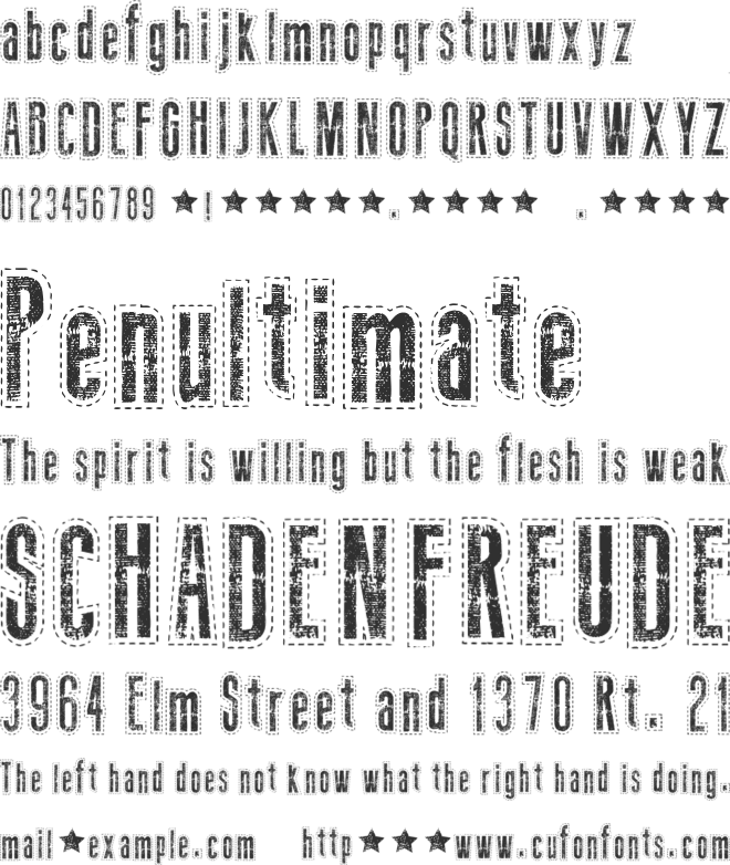Needlework US font preview