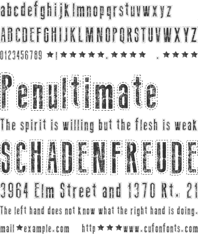 Needlework US font preview