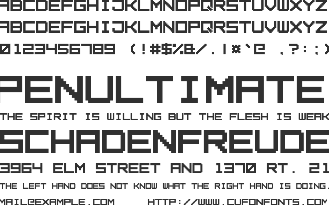 Square Pixel7 font preview