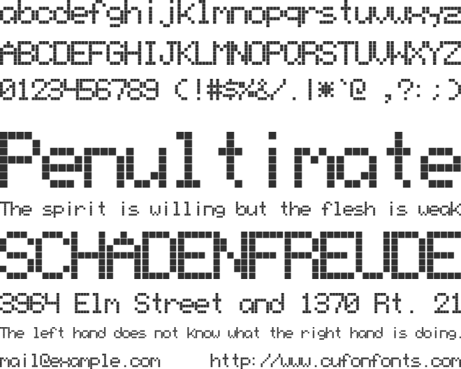 NinePin font preview