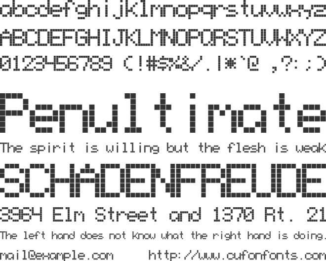 NinePin font preview