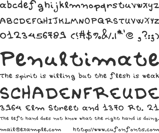 BPchildFatty font preview