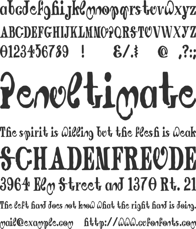 Dragging Canoe font preview