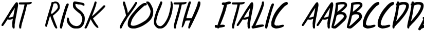 at risk youth Italic font