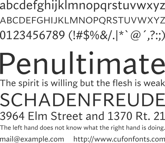 Seaford font preview