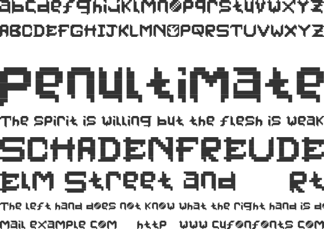 PixelFaceOnFire font preview