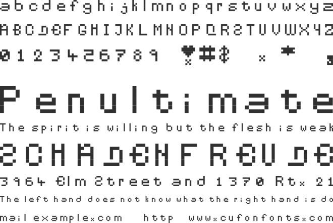 Pixelates font preview