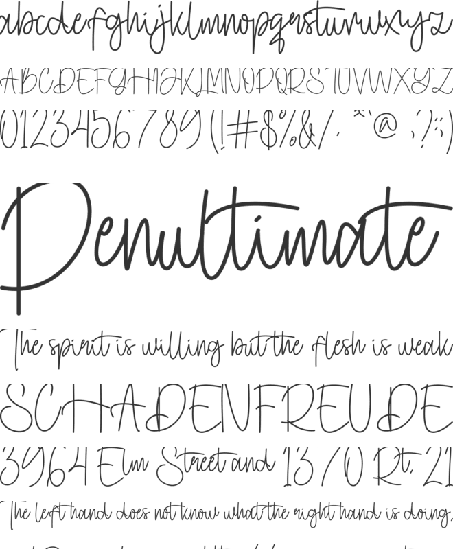 Bentholy font preview