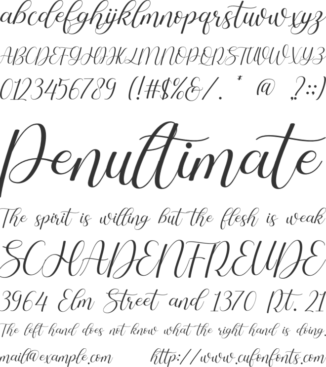 Deglamor font preview