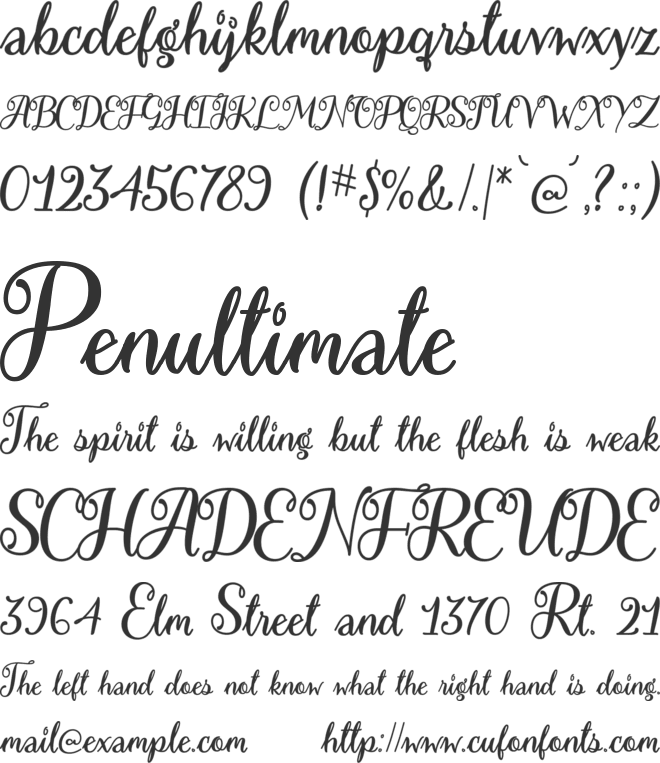 Vazeelia font preview