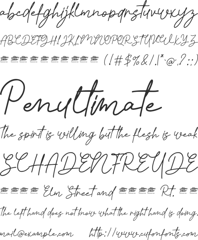 Rosseta Notes - Personal Use font preview