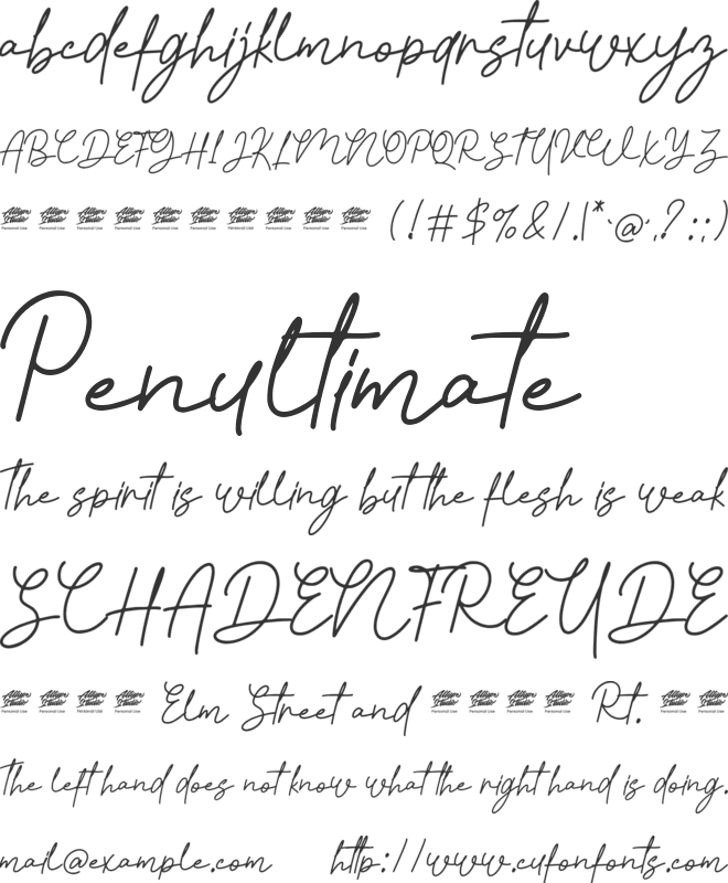 Rosseta Notes - Personal Use font preview