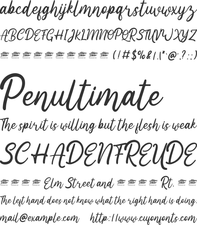 Heland - Personal Use font preview