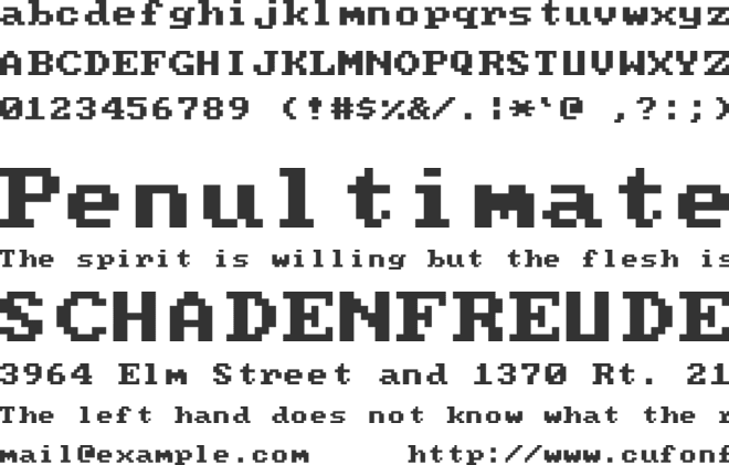 PC Senior font preview