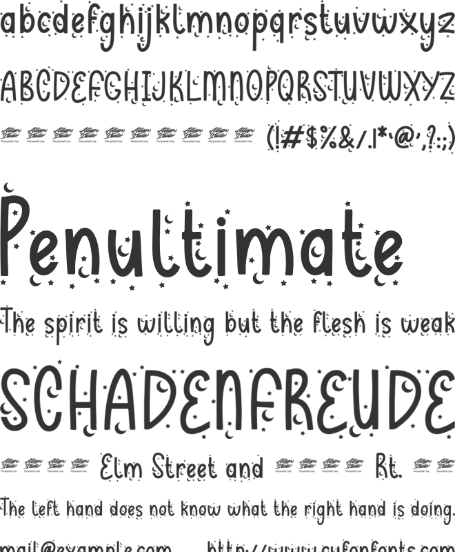 Luna love Display - Personal font preview