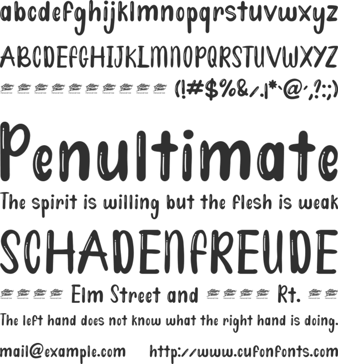 Unicorn Fold Display - Personal font preview