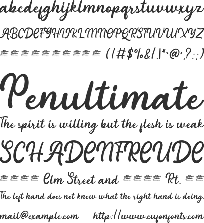 Amalitha - Personal Use font preview
