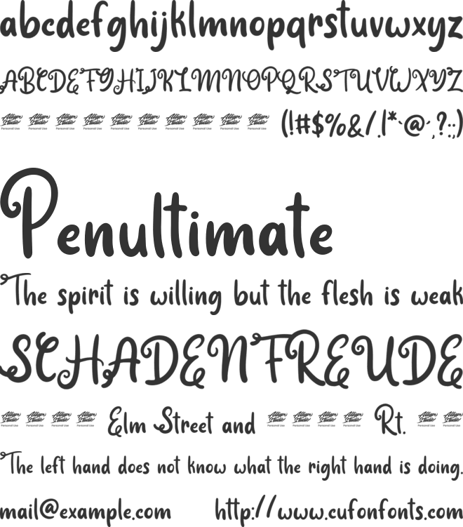 Crafty Saturday - Personal Use font preview