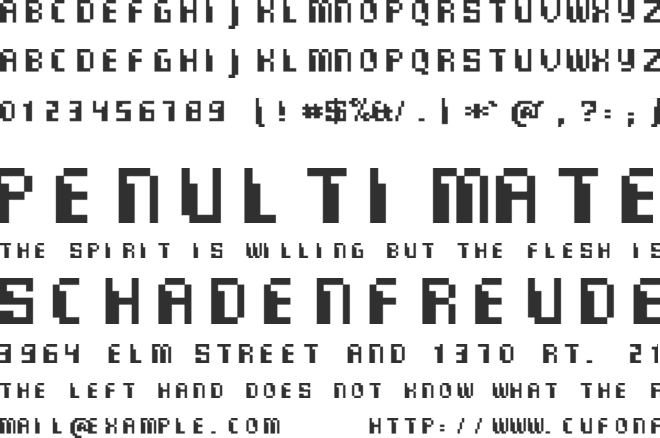 Commo font preview