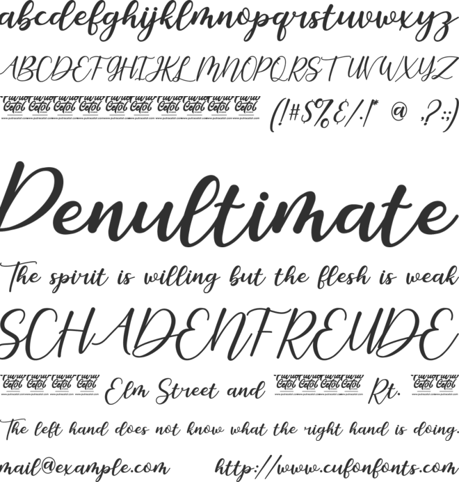 Romantic February font preview
