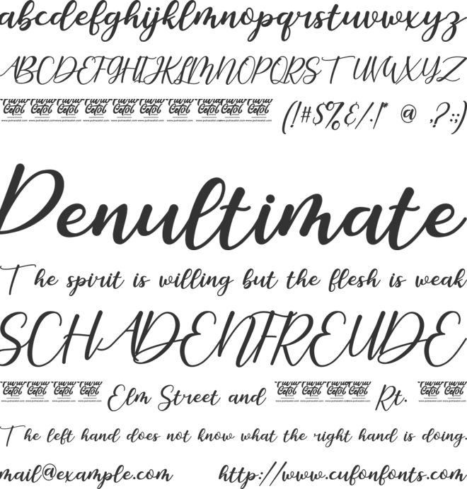 Romantic February font preview