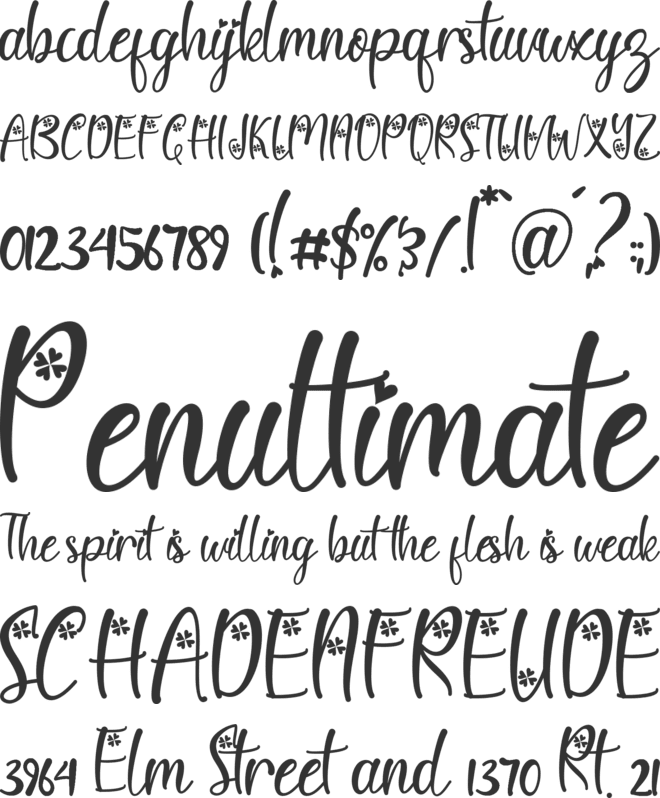 Sunny Love font preview