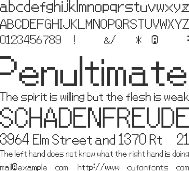 MMBNThin font preview