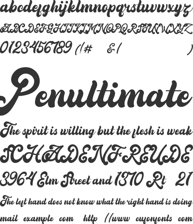 Jealousy font preview