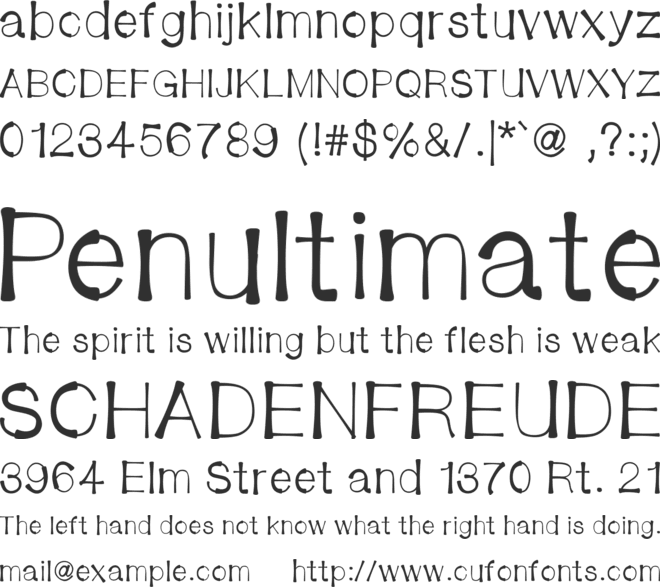 BendyStraw font preview