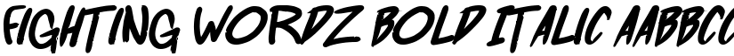 Fighting wordz Bold Italic font