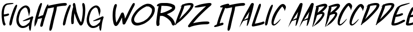 Fighting wordz Italic font