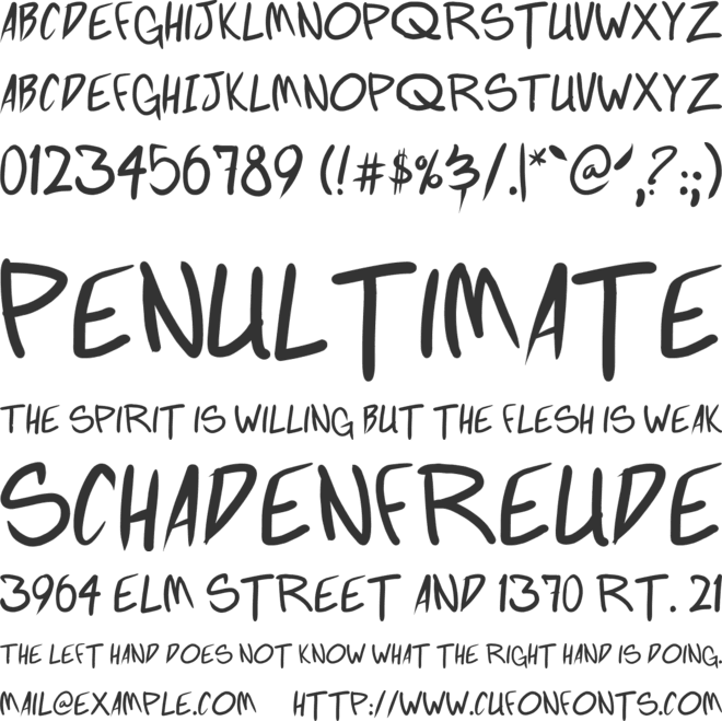 Fighting wordz font preview