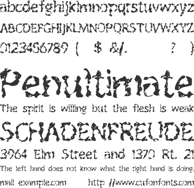 outofink font preview