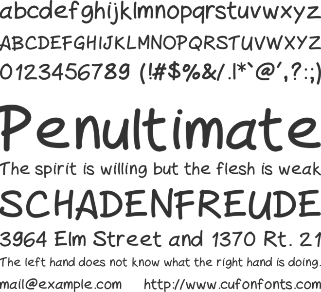 PeaxHandwritingbold font preview