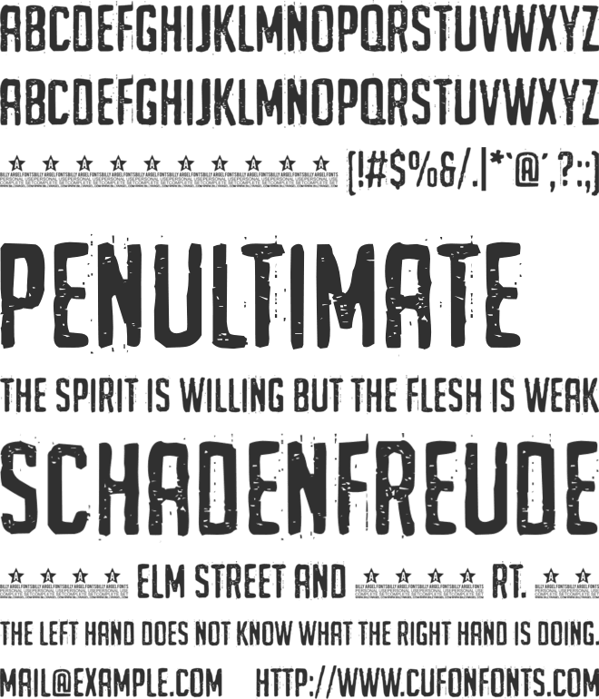 URGH TYPE PERSONAL USE font preview