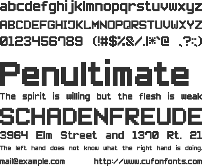 Small Pixel7 font preview