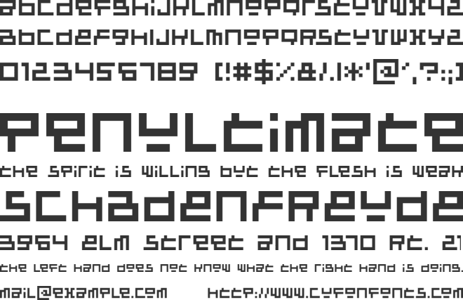 Raumsonde font preview